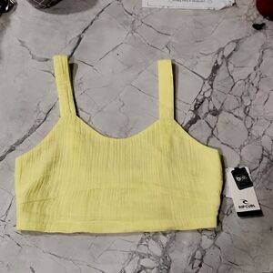 Rip Curl Juniors Yellow Crop Tank Top